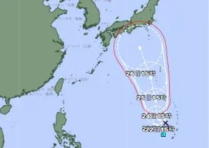 日本氣象廳發閃電注意報全境一片黃　「珊珊」颱風將生成
