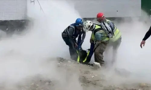 本月20日,彰濱「海龍離岸風電」發生工安意外,現場有56支CO2鋼瓶氣體外洩,釀17人中毒送醫。(圖/翻攝畫面) ▲本月20日,彰濱「海龍離岸風電」發生工安意外,現場有56支CO2鋼瓶氣體外洩,釀17人中毒送醫。(圖/翻攝畫面)