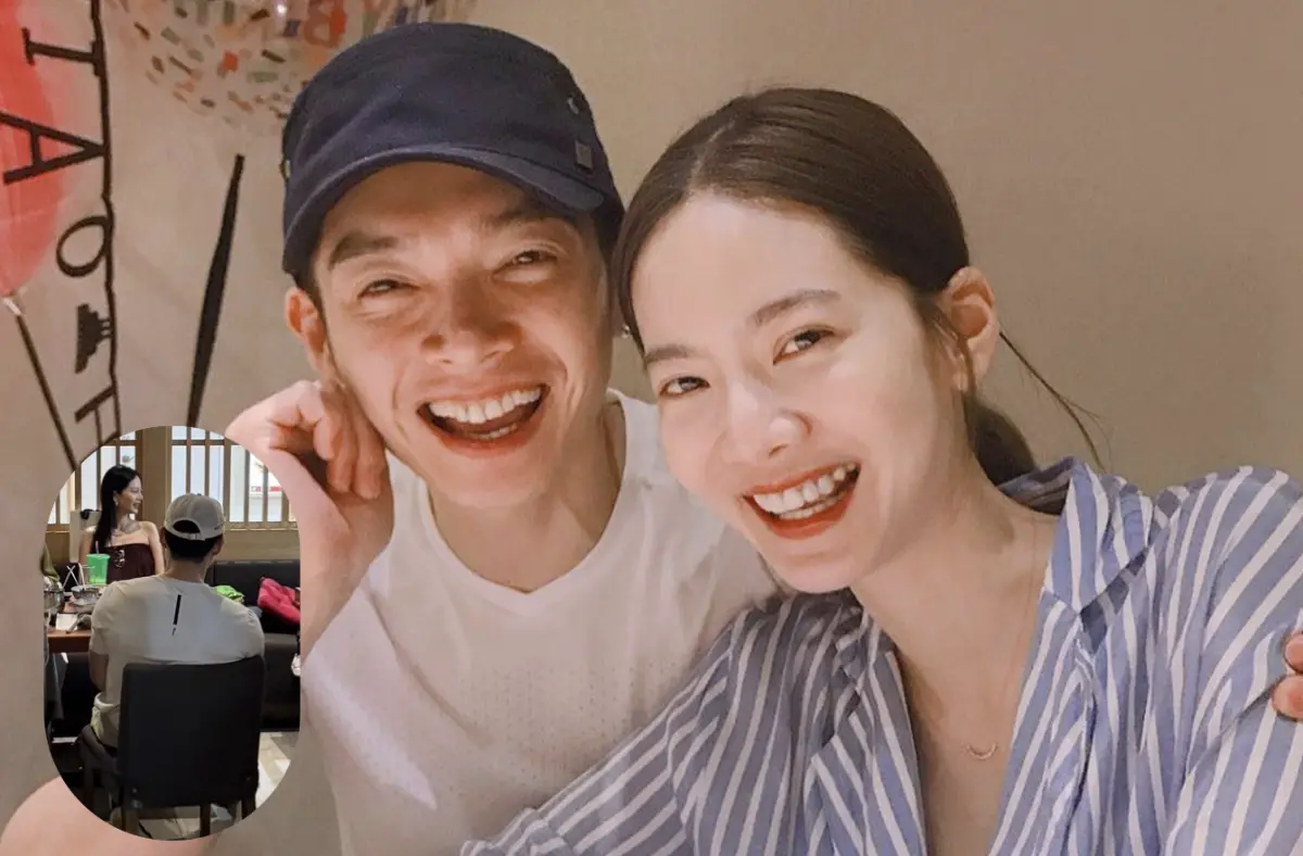 ▲曾之喬和辰亦儒（左）對感情生活一直都很低調，日前宣布懷孕時還被說互動像兄弟，今被讀者直擊一起外出用餐，席間相談甚歡，感情甜蜜。（圖／翻攝自曾之喬臉書、讀者提供）