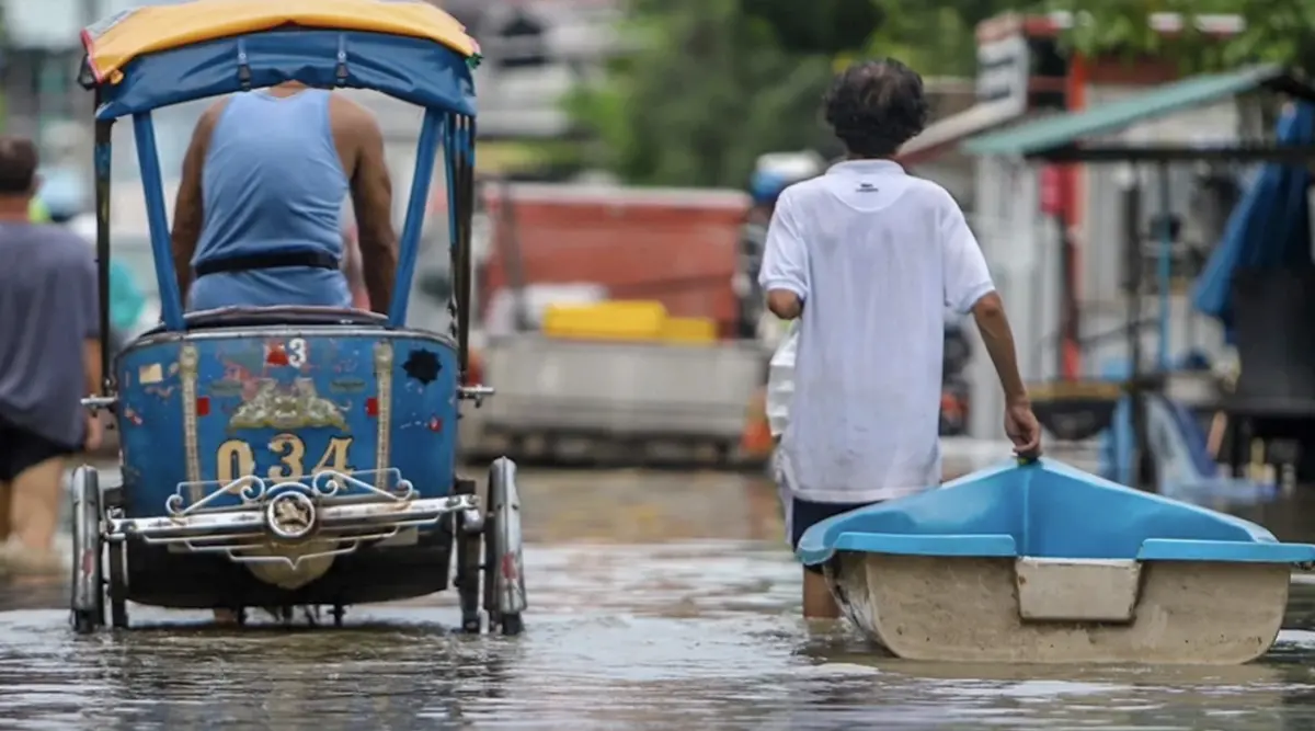 ▲泰國連日暴雨引發洪水及土石流，造成至少22人死亡。（圖／翻攝自The Nation）