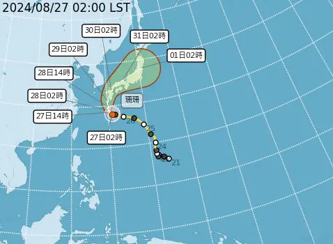 ▲珊珊颱風最新路徑（圖／中央氣象署）