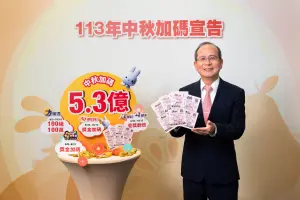 總獎金5.3億元！中秋5款彩券輪流加碼　大樂透加開100組100萬元
