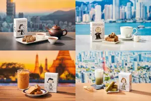 XSNOOPY、查理布朗、露西、佩蒂分別代表四地風味,從品嚐點心就能用味覺感受旅遊的樂趣(圖片來源:SUNFRIEND MOUTH提供) ▲SNOOPY、查理布朗、露西、佩蒂分別代表四地風味,從品嚐點心就能用味覺感受旅遊的樂趣(圖片來源:SUNFRIEND MOUTH提供)