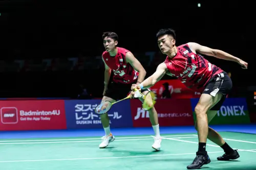 ▲王齊麟與新搭檔邱相榤在2024年香港羽球公開賽遭到逆轉。（圖／Badminton Photo）