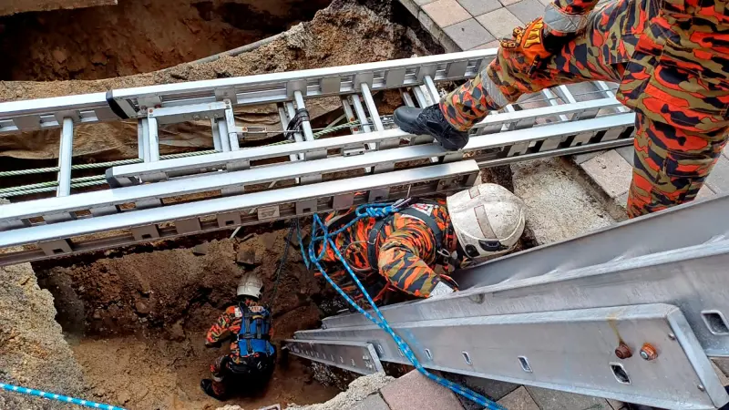 ▲吉隆坡近日發生不只一起路面塌陷事故，專家直言與整體都市及基建規劃有關。（圖／美聯社／達志影像）