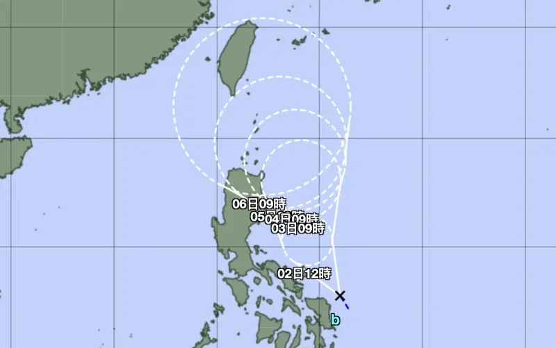 ▲即將生成的摩羯颱風，日本氣象廳預估，將會在週五（9/6）上午抵達台灣東南方海域。（圖／日本氣象廳）
