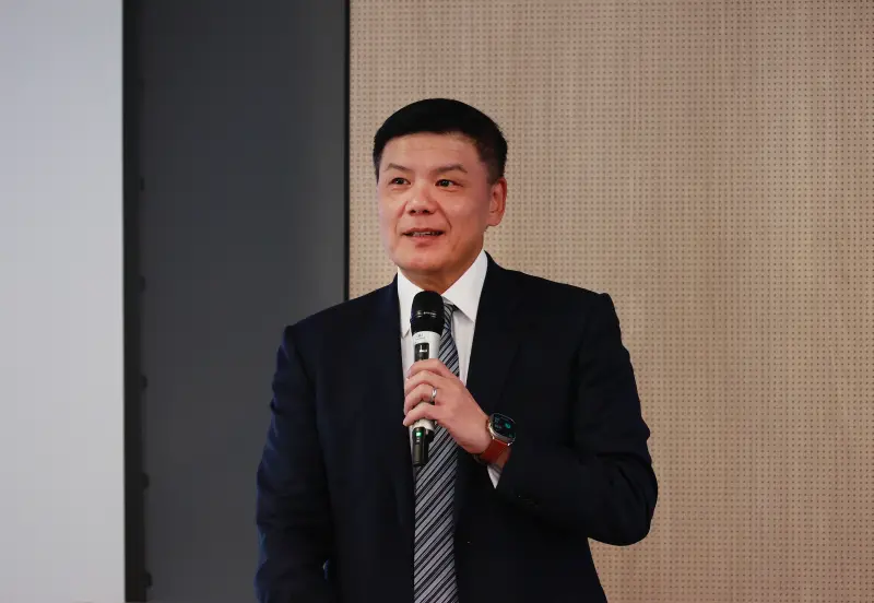 ▲開發金控總經理楊文鈞睽違8年再度主持法說會。(圖/凱基金控提供)