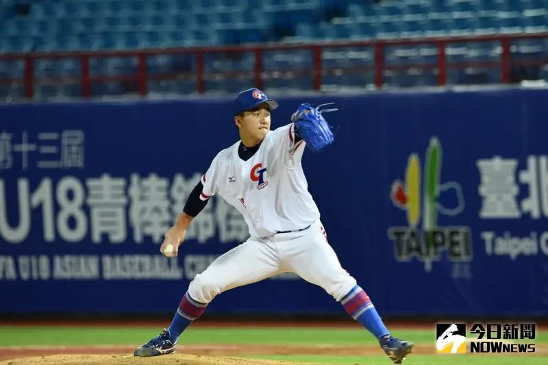 ▲U18亞青賽「台韓大戰」，先發投手陳睦衡主投5.1局，被敲2支安打沒有失分，送出7次三振，吸引球探目光。（圖／記者林柏年攝）