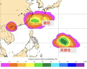 摩羯颱風閃過台灣！「麗琵、貝碧佳」恐接力生成　下週天氣很危險
