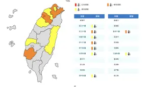 ▲氣象署發布9縣市高溫燈號。（圖／翻攝氣象署官網）