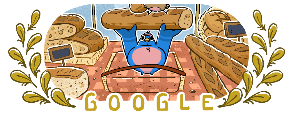 Google首頁換上全新Doodle動畫應援,奧運小鳥化身大力士,藍色小鳥奮力舉起大大的木材,上面還有一隻棕色小鳥悠哉的吃東西,趣味十足。(圖/翻攝官網) ▲Google首頁換上全新Doodle動畫應援,奧運小鳥化身大力士,藍色小鳥奮力舉起大大的木材,上面還有一隻棕色小鳥悠哉的吃東西,趣味十足。(圖/翻攝官網)
