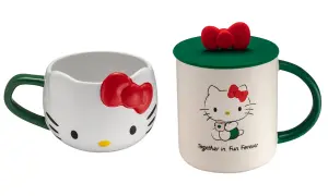 ▲Hello Kitty星巴克聯名商品，左起：「Hello Kitty造型馬克杯」800元、「Hello Kitty馬克杯組」950元。（圖／翻攝自星巴克官網）