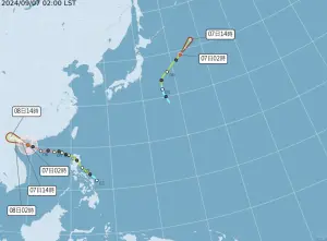 ▲目前兩個颱風都已經遠離台灣。（圖／翻攝氣象署官網）