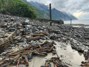 ▲受到大雨土石流漫延溢流影響，花蓮鐵路和仁崇德間東正線預警性封鎖。（圖／讀者提供）