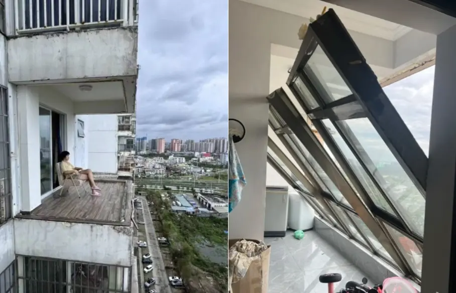 摩羯颱風戳破中國工程！住家陽台被吹走 風力發電機遭攔腰折斷 | 兩岸傳真 | 全球 | NOWnews今日新聞