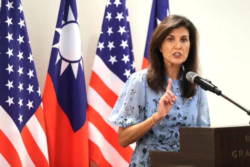 ▲美國前駐聯大使海莉（Nikki Haley）強調，無論是川普或賀錦麗當選總統，都應該在軍事、經濟與外交方面幫助台灣。（圖／美聯社／達志影像）