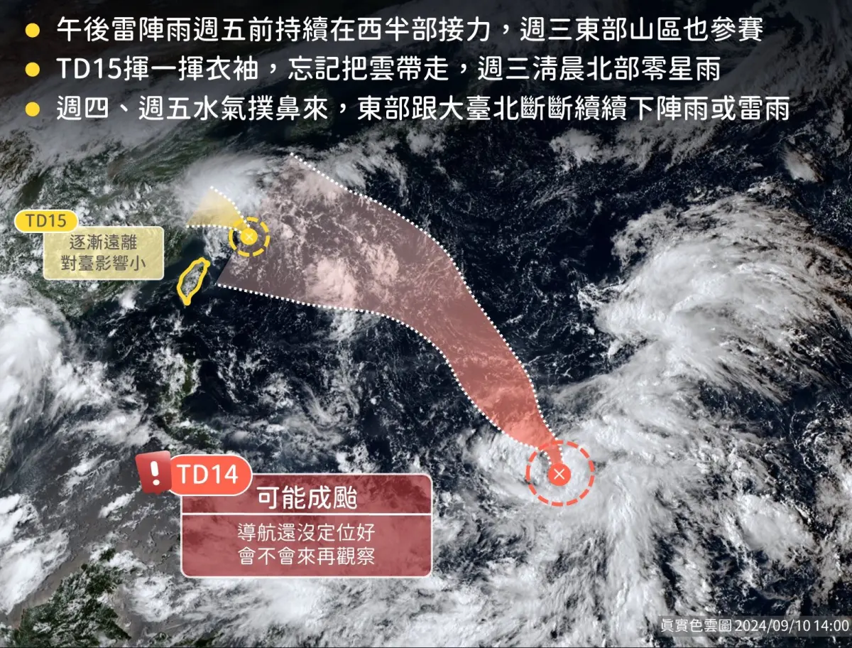 2颱風準備生成！氣象署：路徑「不排除侵台」 中秋節天氣變數大