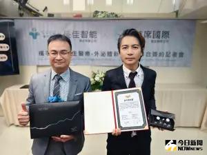 ▲長佳智能總經理李友錚，與首席國際髮品總經理廖宣勇今日簽約合作。（圖／記金武鳳攝，2024,9,10)