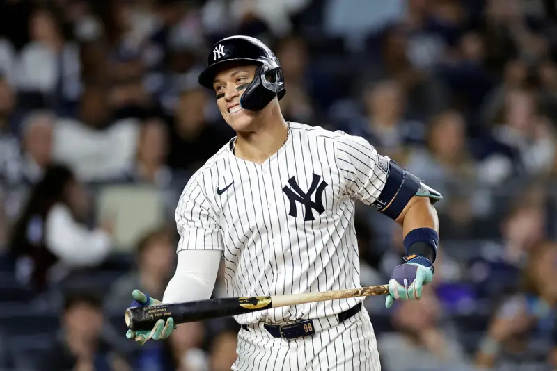 ▲紐約洋基當家球星「法官」Aaron Judge，從8月底開始連續16場比賽沒有開轟紀錄，超越過去生涯最久沒開轟場次，直到14日才開轟，但距離挑戰單季60轟紀錄仍然岌岌可危。（圖／美聯社／達志影像）