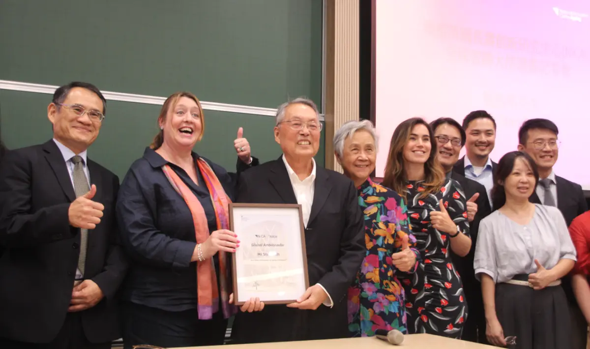 ▲宏碁集團創辦人施振榮今（12）日被任命為「全球智壽大使」，他將為全球第11位智壽大使，也是第1位亞洲人獲此殊榮。（圖／記者鍾泓良攝影）