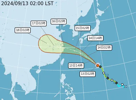 ▲輕度颱風貝碧佳，中心位置在北緯 21.1 度，東經 137.5 度，過去移動方向西北西，過去移動時速 25公里。（圖／取自中央氣象署）