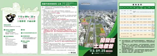 ▲高市113年第3季開發區土地標售清冊。（圖／高市府地政局提供）