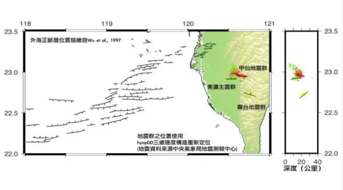 ▲嘉義近期地震頻繁主因是「外海正斷層」拉張作用，與0403花蓮地震序列無關。（圖／郭鍇紋提供）