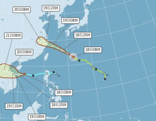 颱風最新動態整理！「葡萄桑、蘇力」包夾台灣　路徑、雨區出爐
