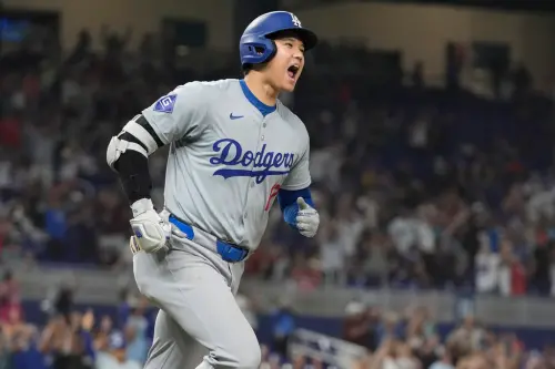 ▲MLB洛杉磯道奇日籍強打大谷翔平，今（20）日在對上邁阿密馬林魚的比賽中，敲出本季第50轟。（圖／美聯社／達志影像）