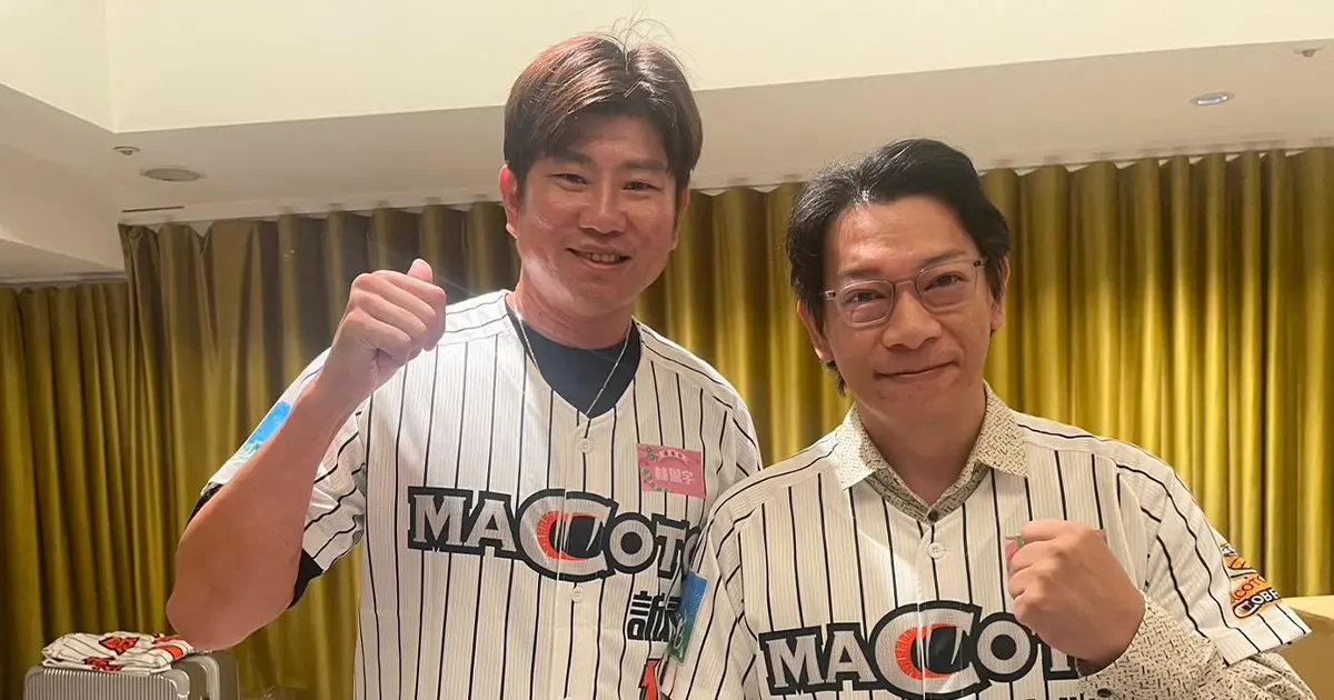 ▲誠泰三本柱許竹見、林恩宇等強投歸位，主持人徐展元也十分感動。（圖／吳政紘攝）