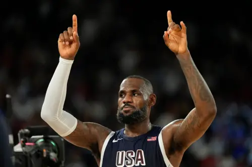 ▲「詹皇」LeBron James增加了一個新紋身，今（23）日洛杉磯刺青師GANZA更新了個人社群網站，分享了自己為James增加一個五環圖案的新紋身的影片。（圖／美聯社／達志影像）