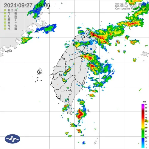 ▲因對流雲系發展旺盛，易有短延時強降雨，今（27）日基隆北海岸、宜蘭及花蓮地區有局部大雨發生的機率，請注意雷擊及強陣風。（圖／中央氣象署）