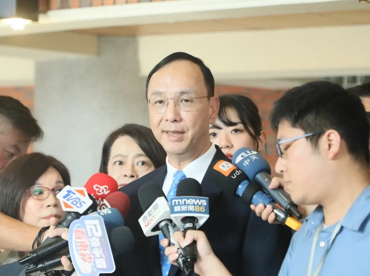 ▲國民黨主席朱立倫說，民進黨的心態卑劣與毫無自信，令人深感不齒。（圖／國民黨提供）