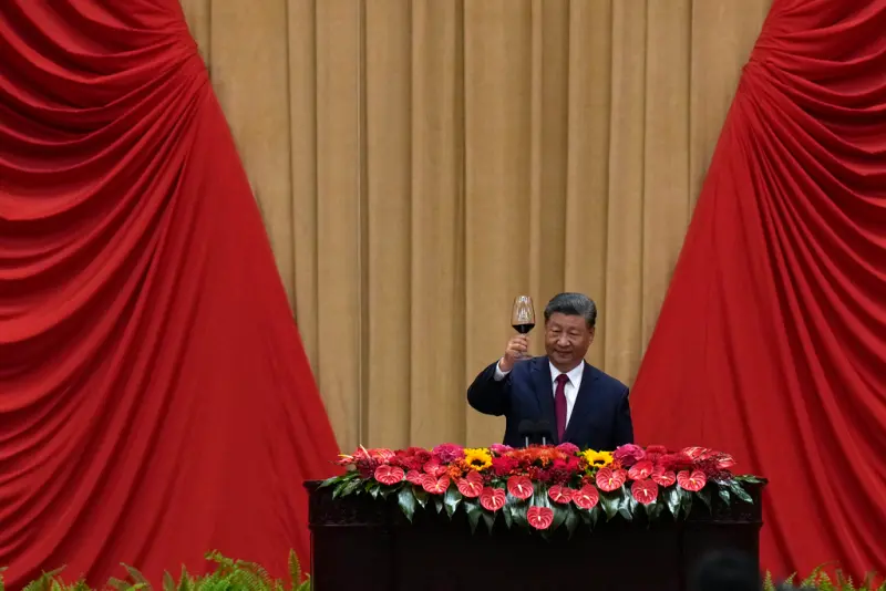 ▲中國國家主席習近平於「慶祝中華人民共和國成立75周年招待會」致詞。(圖/美聯社/達志影像)
