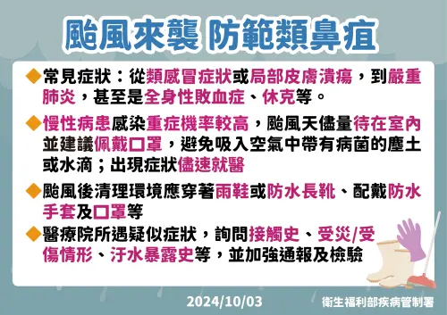 颱風接觸汙泥、汙水　疾管署：提防染上類鼻疽、登革熱
