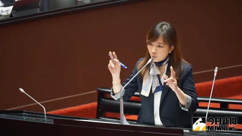 ▲民進黨立委郭昱晴諷刺傅崐萁，「是誰在4月花蓮地震期間帶隊跑到去中國的？」（圖／記者呂炯昌攝，2024.10.04）