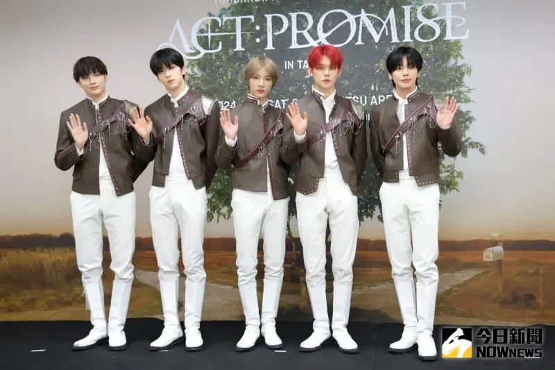 ▲TOMORROW X TOGETHER（TXT）休寧凱（左起）、秀彬、杋圭、然竣、太顯將於2026年的1月31日、2月1日在台北大巨蛋開演唱會，2場5萬張門票賣光光。（圖／資料照）