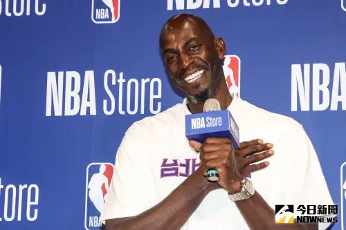 ▲Kevin Garnett列出心目中的NBA史上最佳5人，包含Magic Johnson、Michael Jordan、Kobe Bryant、以及他自己。（圖／記者朱永強攝）