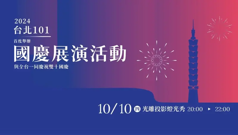 ▲台北101國慶展演活動煙火施放，周邊道路於113年10月10日19時40分至20時20分進行交通管制。（圖／台北101提供）