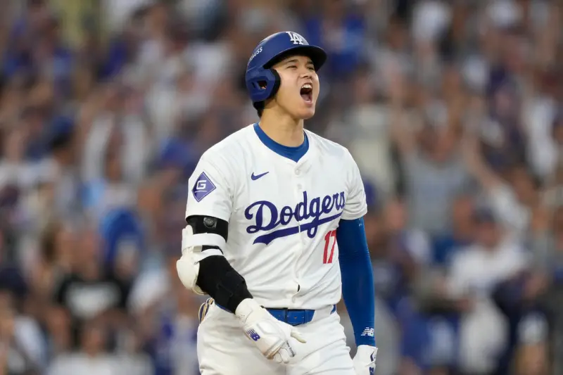 ▲MLB美國職棒大聯盟國聯分區冠軍戰G1，紐約大都會先發投手千賀滉大控球完全失準，投不滿2局就退場，2局下被大谷翔平敲出帶有打點的安打後就被換下場，目前道奇隊3：0領先。（圖／美聯社／達志影像）