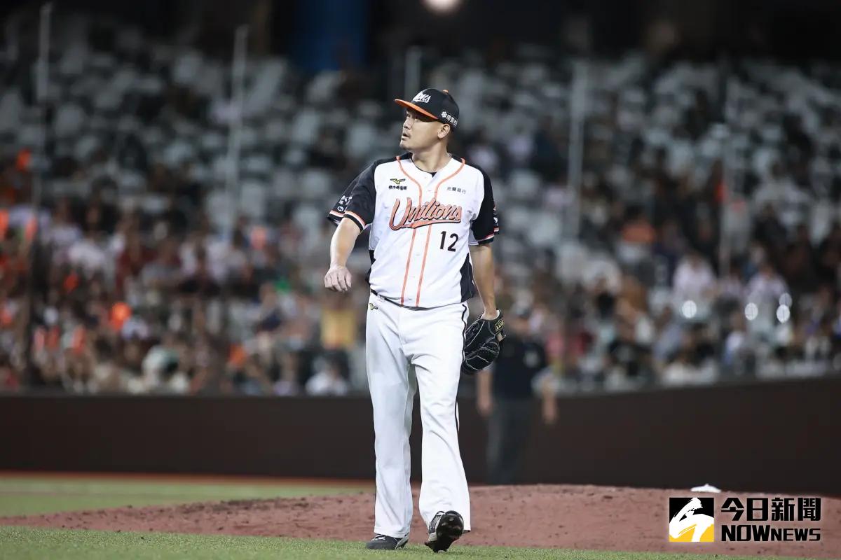 ▲統一獅後援投手陳韻文，目前生涯拿下154次救援成功，是中職歷史上的救援王，投身自由市場後吸引多支球隊關注。（圖／記者葉政勳攝 , 2024.10.12）
