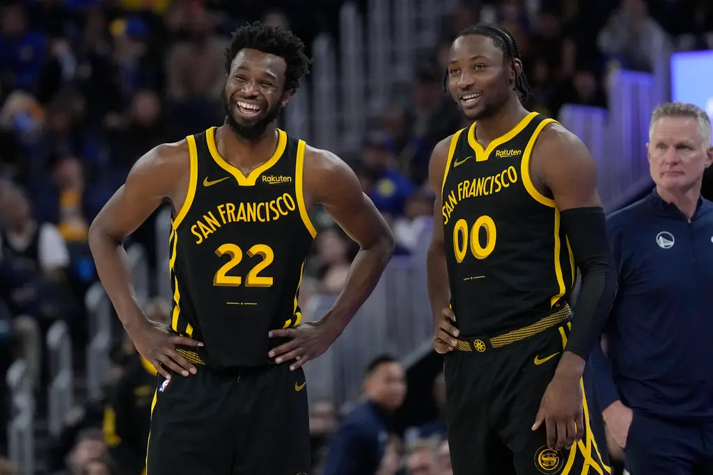 ▲金州勇士目前最理想的狀況，是庫明加能成為另一個威金斯（Andrew Wiggins），做好輔助的工作。（圖／美聯社／達志影像）