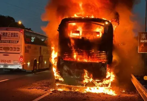 國道客運火燒車「女學生消失」！深夜找到人了　學生機警救了整車
