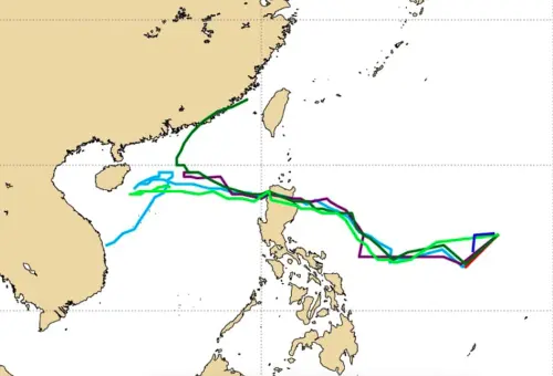 準潭美颱風AI預測路徑出爐！「這走法」機率最高　影響台灣時間曝
