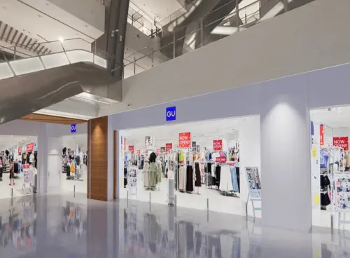 ▲GU與UNIQLO共同進駐「Mitsui林口商場店II館」，為GU在新北市首間近300坪的大型店舖。（圖／GU提供）