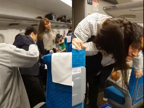 日本新幹線上演「屍速列車」!女子成喪屍染血咬人 乘客驚呼:酷