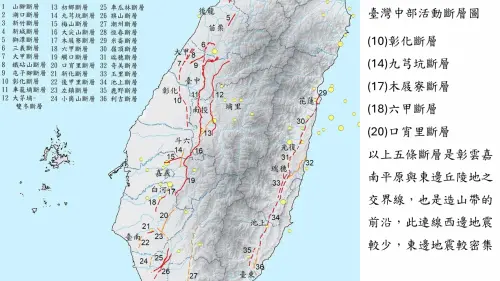 ▲嘉義凌晨3.1地震位置，南邊是木屐寮斷層、北邊是九芎坑斷層。（圖／郭鎧紋提供）