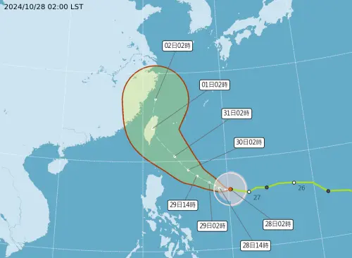 康芮颱風路徑又西修了！可能直接登陸台灣　襲台時間、風雨影響曝
