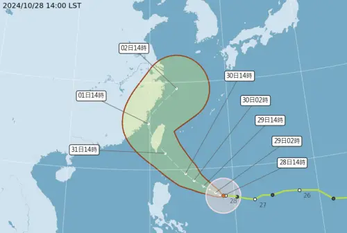 康芮颱風氣象署預測10/31從台東登陸 北台灣整週雨下不停!