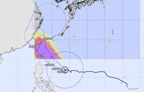 ▲日本氣象廳針對康芮颱風的路徑預測，最快10/31下午會觸陸。（圖／翻攝日本氣象廳官網）